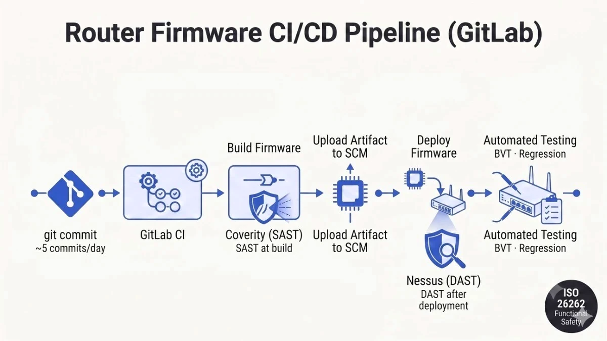 Router Firmware CI/CD Pipeline (GitLab)